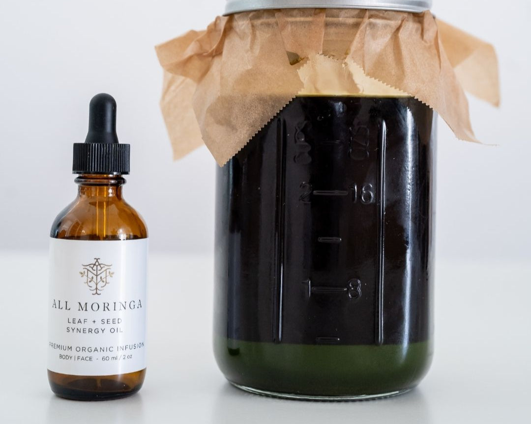 Moringa Leaf + Seed Whole-Plant Nutrition Oil –  Face & Body Oil for Damage Sensitive, Skin Repair 2oz