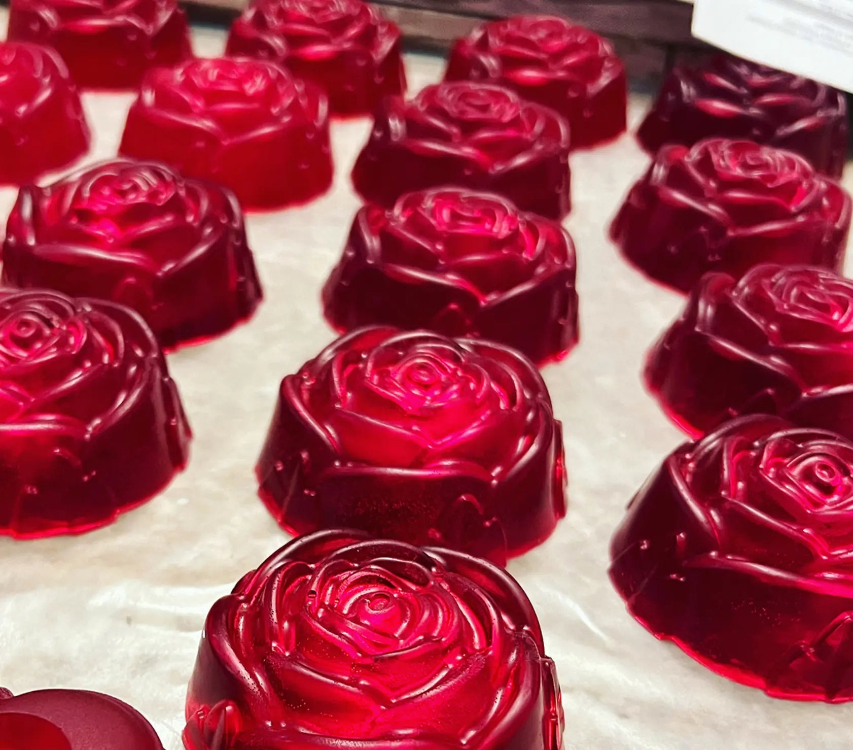 Decorative Natural Crafted FLower Soap 2.5oz (Red, Unscented)
